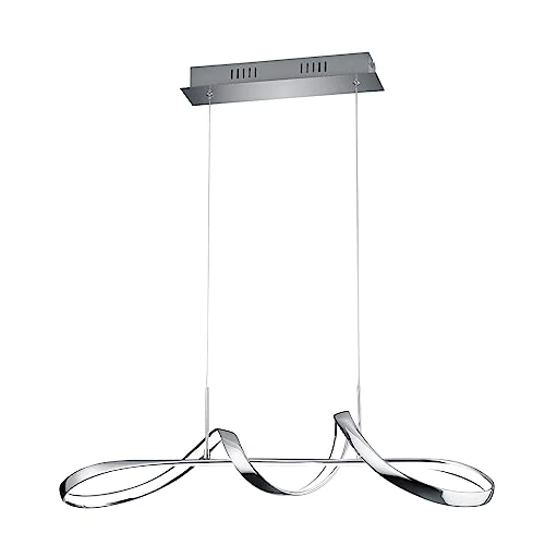 Offerta a tempo: Reality, Sospensione, Perugia incl. 1 x LED,SMD,37,0 Watt,4000K,4500 Lm. Plastica, Bianco, Finitura: Metallo, Cromo L:81,0cm, L:46,0cm, A:150,0cm Dimmerabile tramite interrutto,IP20,4000K, - 12% da 219.48 € a 193.14 €