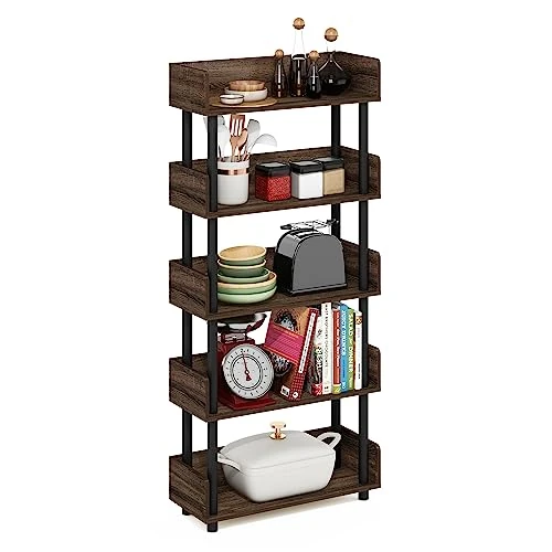 Offerta a tempo: Furinno Turn-N-Tube 5-Tier Rack di esposizione senza attrezzi, noce - 42% da 55.04 € a 31.84 €
