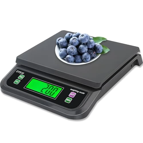 LICHUXIN Küchenwaage Digitale 30kg mit großem LCD-Display Digitalwaage mit Tara Funktion und digitalwaagemit PCS zählwaage 6 Maßeinheiten g oz lb kg tl ct Lebensmittelwaage Batterien+Adapter
