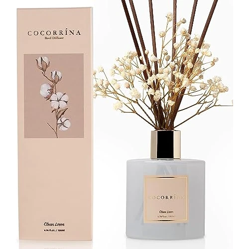 Offerta a tempo: COCORRÍNA Diffusore Profumo Ambiente - 200ml Diffusore profumato di Lino Pulito con — 10% da 22,99 € a 20,69 €