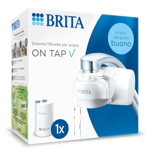 Tijdelijke aanbieding: BRITA ON TAP V waterfiltersysteem, inclusief 1 cartridge: duurzaam en goed smakend water rechtstreeks uit de kraan, vermindert microdeeltjes, PFAS, metalen en smaakbeïnvloedende stoffen. van 35.58 € naar 35.58 € (0.00% korting)