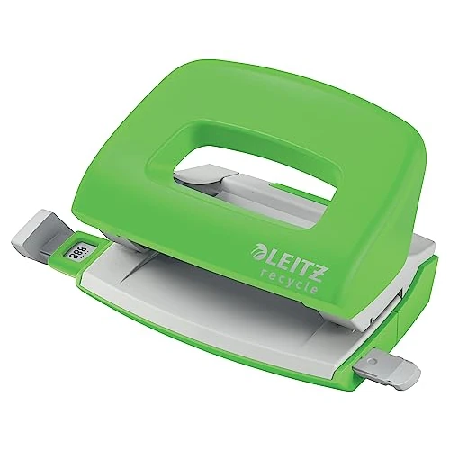 Offerta a tempo: Leitz NeXXt Recycle Mini Perforatore in Acciaio e Plastica Riciclata, Riciclabile al 100%, Perfora fino a 10 Fogli A4, 50100055 - Verde - 0% da 16.21 € a 16.21 €