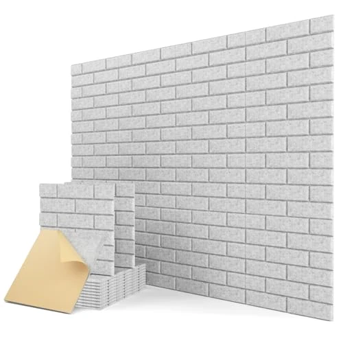 Offerta a tempo: Pannello Fonoassorbente Autoadesivi, 12 Pezzi Pannello Acustico per Recording Studio, Cameretta, Home Ufficio, Pannelli Fonoassorbenti Decorativi per Pareti, Porta, 30 x 30 x 0,9cm, Grigio - 0% da 30.56 € a 30.56 €