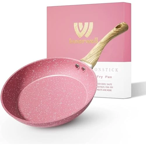 Offerta a tempo: Innerwell Padella Antiaderente 28 cm, Padelle Induzione, Rivestimento Antiaderente Granito Professionale, Padella Omelette Ceramica, Senza PFOA, Atossica, Lavabile Forno, Lavastoviglie, Rosa - 31% da 32.99 € a 22.62 €