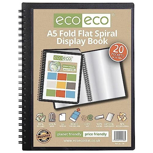 Offerta a tempo: eco-eco Eco136 - Espositore a spirale, formato A5, 50% riciclato, 20 tasche - 4% da 9.86 € a 9.45 €