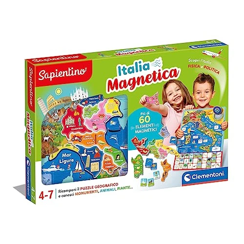 Offerta a tempo: Clementoni - 16751 - Sapientino - Geo-Puzzle Magnetico Italia - Puzzle con Cartina Dell'Italia Fisica, Gioco Educativo di Geografia per Bambini dai 4 Anni (Gioco in Italiano) - 55% da 26.90 € a 12.00 €