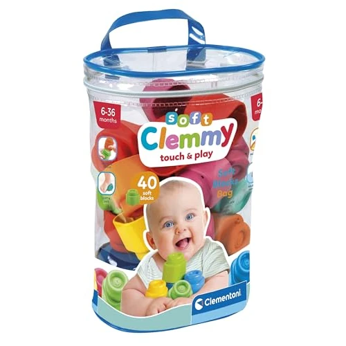 Offerta a tempo: Clementoni Clemmy - 40 Mattoncini per Costruzioni, Gioco Prima Infanzia Made in Italy — 12% da 24,90 € a 21,99 €