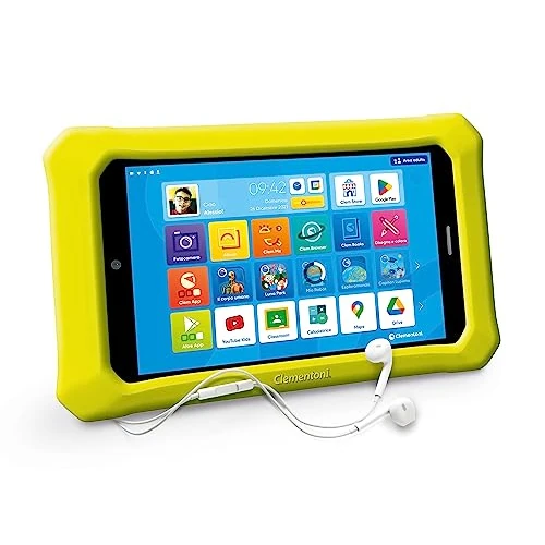 Clementoni - Clempad 8 Pollici PRO, Tablet Educativo Bambini 6-12 Anni, Screen HD, Memoria 16GB, RAM 2G, WiFi, Android 11, 2 Fotocamere, Google Play e Sistema Parental Control, Lingua Italiana, 16796