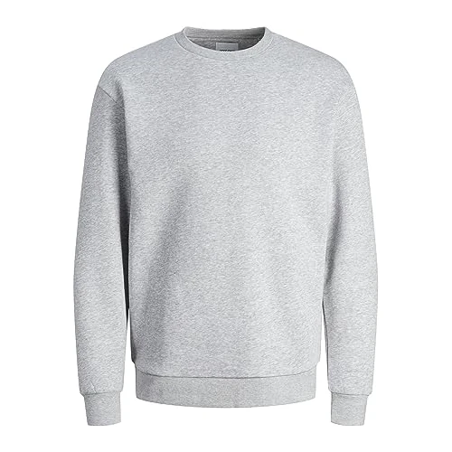JACK & JONES Jjebradley Sweat Crew Noos Felpa, Chiaro Grigio Melange, XL Uomo