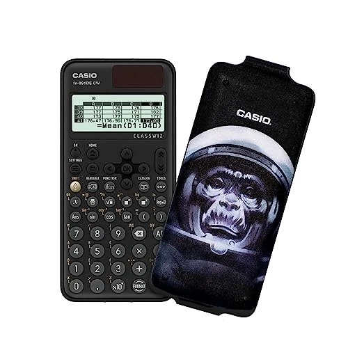 Casio FX-991DE CW ClassWiz technisch wetenschappelijke rekenmachine met artcase "space monkey", Duitse menunavigatie (limited edition)
