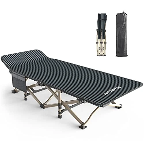 Offerta a tempo: ATORPOK SHOP Lettino per Campeggio Pieghevole Robusto per Adulti, Lettino a Mobile Richiudibile, Carico fino a 200 kg, Grande Area di Riposo 190 x 68 cm, Pesca All'aperto Giardino Interno - 0.00% da 69.10 € a 69.10 €