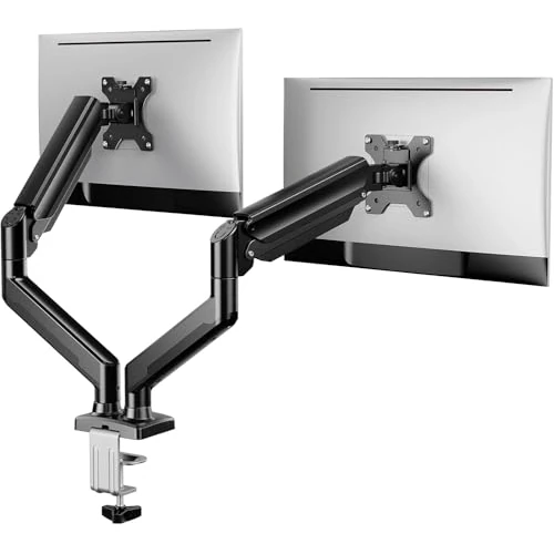 Offerta a tempo: Ergear - Supporto doppio monitor fino a 32 pollici, carico massimo di 22 libbre per braccio, supporto doppio monitor regolabile, supporto per monitor in acciaio resistente con VESA stabile 100 x 100 - 43% da 69.99 € a 39.99 €