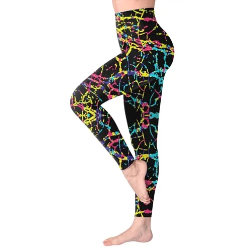 SINOPHANT Mallas Deporte Mujer de Cintura Alta, Leggins de Control de Abdomen Opacas, Elásticas, Leggings Mujer Vestir, Suaves como la Mantequilla L-XL 1 Piezas líneas de Color