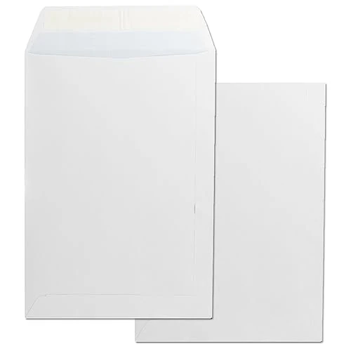 Paper Envelopes White Envelope DIN 229 x 324 mm White Paper Envelope with Silicone Strip for Documents, Shipping or Storage · m-office (500 Units, 229x324 mm)