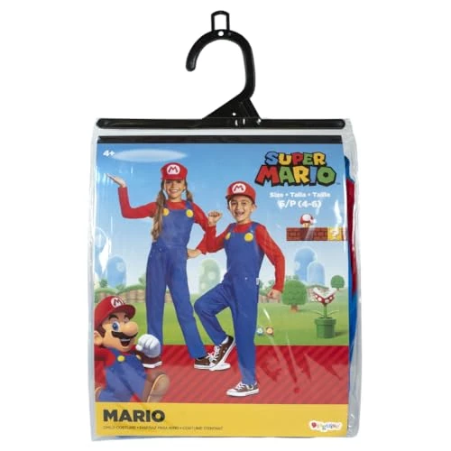 Limited-time offer: Super Mario Bros. Mario Costume for Kids, by Disguise, Includes Detailed Dungaree Style Jumpsuit with Character Hat, Age 4-6 from 21.00 GBP to 21.00 GBP (save 0%)