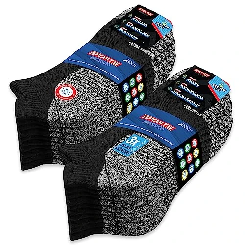Zeitlich begrenztes Angebot: SOXCO 10 Paar Sneaker Socken Herren 43-46 Damen 35-38 39-42 Sportsocken Kurze socken (EU 43-46, Schwarz S) von 14.99 € auf 10.82 € (28% Rabatt)