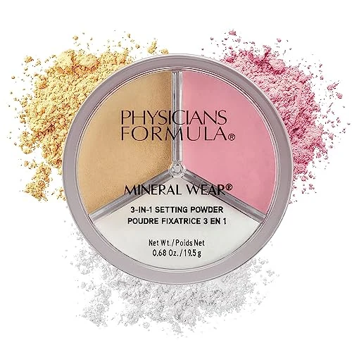 Offre limitée : Physicians Formula Mineral Wear 3-in-1 Setting Power, Poudre Minérale Translucide pour le Maquillage pour Fixer, Eclaircir et Contourner, Finition impeccable de 15.15 € à 15.15 € (0.00% de remise)