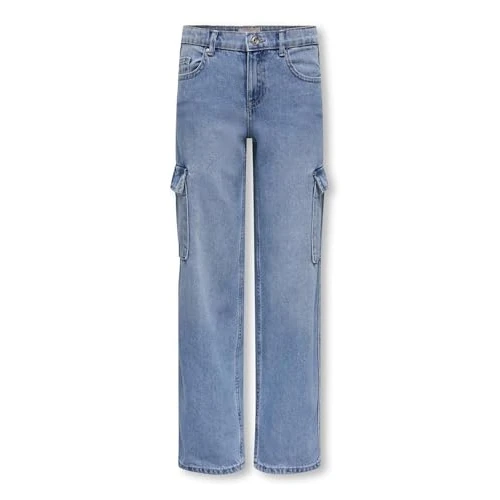 Offre limitée : ONLY Kogharmony Wide Cargo Carrot Pim Noos Fille Corps à manches longues, Bleu Jeans Clair, 152 de 34.99 € à 25.95 € (26% de remise)