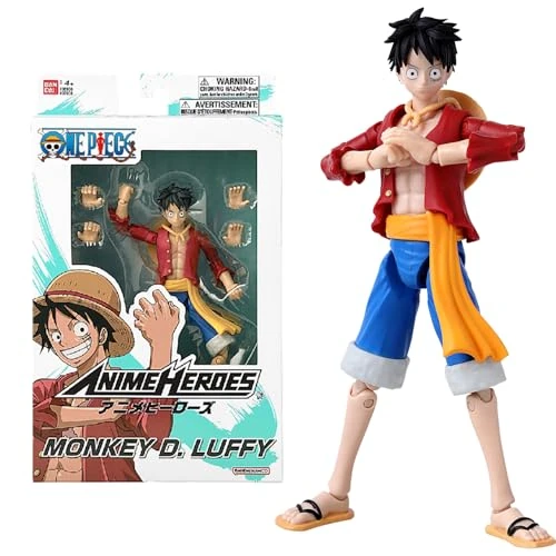 Offerta a tempo: Bandai - Anime Heroes - One Piece - Figura Anime Heroes da 17 cm - Rufy - Monkey D. Luffy - Licenza ufficiale One Piece - Figura articolata di Rufy - Giocattolo per bambini dai 4 anni in su - 37008 - 17% da 31.86 € a 26.46 €
