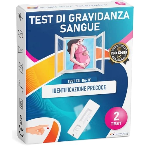 Badanie wczesnej ciąży na krwi Adeste - Szybkie DIY do wykrywania hormonu hCG wskazujące na trwającą ciążę. Opakowanie 2 testowe