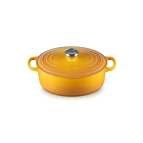 Tijdelijke aanbieding: LE CREUSET Kenmerkende Braadpan met deksel ovaal geëmailleerd gietijzer, 27 cm, 4.1 liter, nectar van 339.00 EUR naar 339.00 EUR (korting 0%)