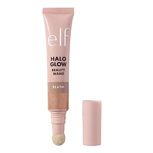 Offerta a tempo: e.l.f. Halo Glow Blush Beauty Wand, stick blush liquido per guance luminose e rosee, infuso con squalano, prodotto vegano e non testato sugli animali, Candlelit - 36% da 11.00 € a 7.00 €