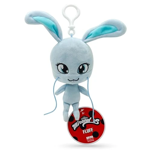 Offerta a tempo: Miraculous Ladybug Fluff Kwami a grandezza naturale (12 cm), giocattolo di peluche da collezione, peluche molto morbido, con occhi ricamati e portachiavi e gancio per zaino (Wyncor), M13016 - 42% da 19.99 € a 11.50 €