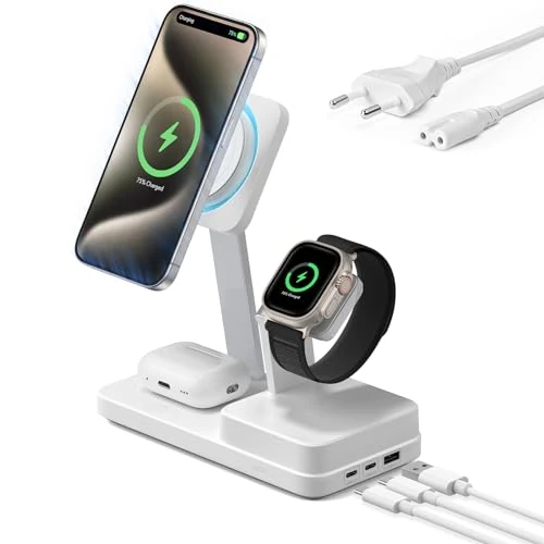 Oferta limitada: ESR Cargador Inalámbrico 6 en 1 GAN para iPhone18pro/Pro max/Duo/17e/17/16 de 109.99 € a 79.91 € (ahorro 27%)