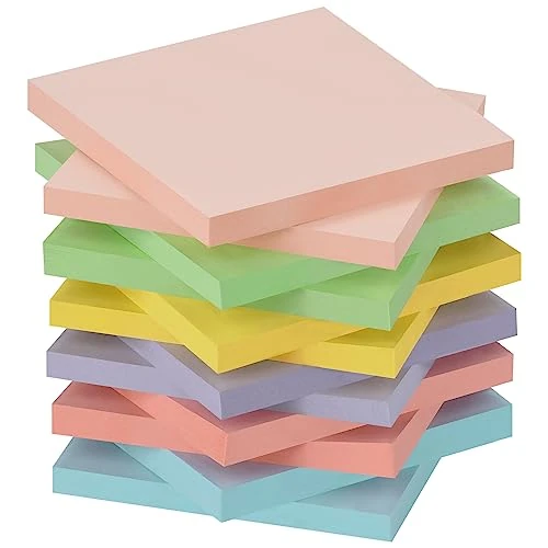 Offerta a tempo: ZCZN 12 Blocchetti di Foglietti Adesivi, 60 Fogli per Blocco, 76mm x76mm, Utilizzato Come Promemoria, Annotazione e Registrazione degli Elementi da Fare, Tinte Pastello - 31% da 11.99 € a 8.29 €