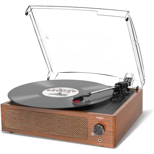 Oferta limitada: Tocadiscos de Vinilo con Altavoz, Tocadiscos Vintage accionado por Correa, Compatible con 3 velocidades, reproducción inalámbrica, Auriculares, Entrada Auxiliar, Salida RCA Trigo Naranja de 59.99 EUR a 47.49 EUR (ahorro 21%)