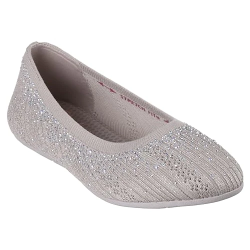Skechers Cleo 2.0 damskie - Glitzy DazeBallet Flat, brązowy (taupe), 36.5 EU