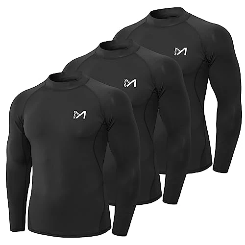 MEETYOO Maglietta Compressione Uomo,Uomo Maglie Maniche Corta/Lunghe T Shirt Sportiva per Corsa Ciclismo Fitness