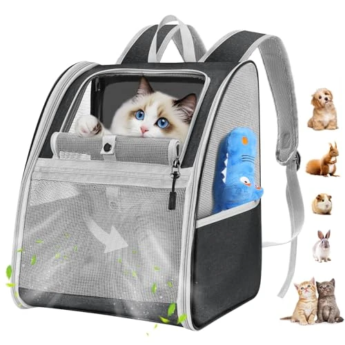 Offerta a tempo: Pawaboo Zaino per Gatti Cani, per Animali Piccoli, da Viaggio Fino a 10 kg, Contenitore da Trasporto Traspirante con Supporto, Borsa per Passeggiata Escursione, Nero - 28% da 30.99 € a 22.20 €