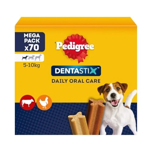 Offre limitée : Pedigree Dentastix Snack pour hygiène buccale, Petit Chien 5-10 kg, Lot de 70 bâtons au Total de 25.10 € à 25.10 € (0.00% de remise)