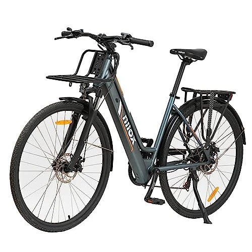 Nilox C1, Ebike Cargo Light, Elektrofahrrad, bis zu 15 kg Last Vorne und 50 kg Hinten, Reichweite bis zu 55 km, Bafang-Motor 250 W, Drehmomentsensor, 10 Ah 360 Wh Akku, SHIMANO 6-Gang-Schaltung