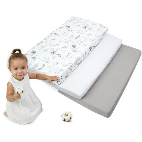 Medi Partners Set of 3 pcs. Fitted Sheet 60x120 cm 100% Cotton Baby Bed Linen Mattress Cot