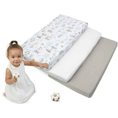 Offerta a tempo: Medi Partners Lenzuola Lettino Set 3 Neonato 60x120-100% Cotone Lenzuolo con Angoli Culla Coprimaterasso fitted Materassino Sheet Letto Bambino Lenzuolino (Cervo E Riccio-Bianco-Grigio) - 16% da 40.99 € a 34.24 €