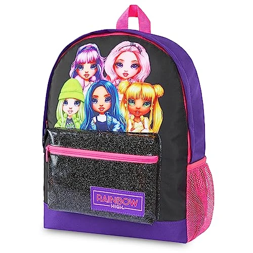 Offerta a tempo: Rainbow High Zaino Scuola Elementare Bambina - Zainetto Bambina Glitterato Zaino Elementari Medie Zaino Bambina Fashion Accessori Originali - 50% da 15.98 € a 7.98 €