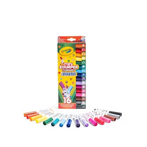 Offerta a tempo: Crayola - 16 Pennarelli Lavabili con Punta a Stampino Pip Squeaks, 16 Colori Differenti, per Scuola e Tempo Libero, da 3 anni, 58-8741 - 38% da 8.99 € a 5.59 €