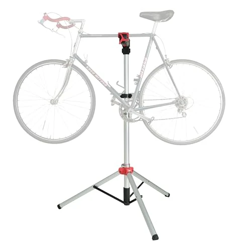 PRO BIKE TOOL Support de réparation de vélo en zinc avec sac de voyage, hauteur réglable de 70 cm, support de vélo rotatif à 360°, durable, pour vélos de route et VTT, peut supporter jusqu'à 38,5 kg