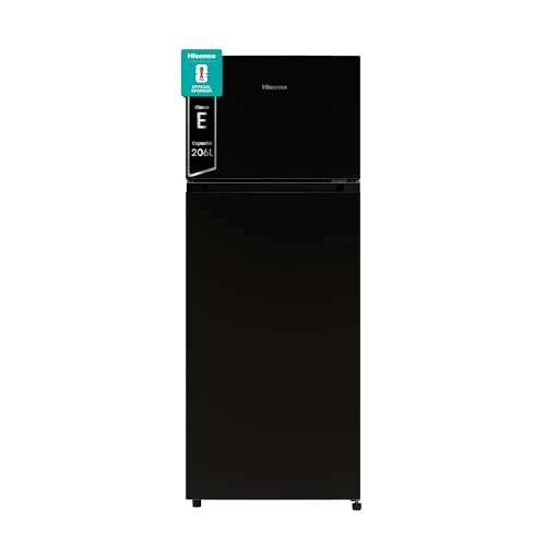 Hisense MTM55205BE Kühlschrank mit Doppeltür, freistehend, Modell 2022, 206 l, Schwarz, 143,4 x 54,2 x 55 cm