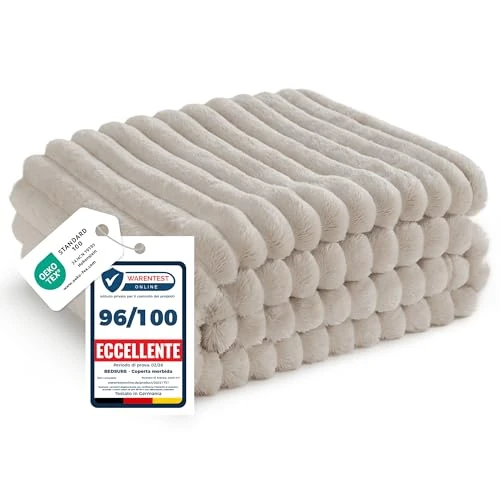Oferta limitada: Bedsure Manta Sofa Polar Suave - Manta Gruesa Cama y Sofa 150x200 Beige de 24.35 € a 19.84 € (ahorro 19%)