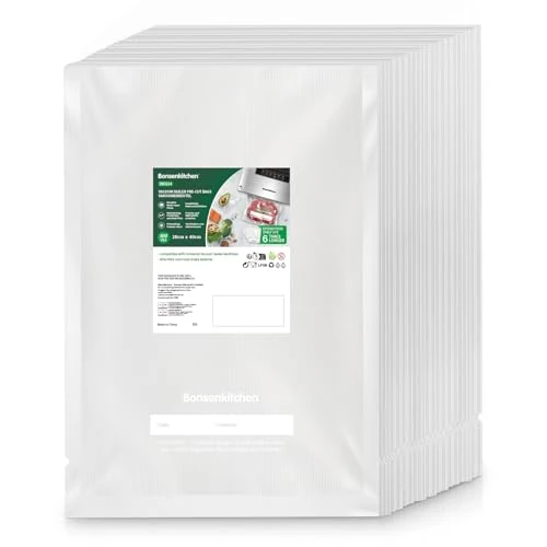 Offre limitee: Bonsenkitchen Sacs Sous Vide Alimentaire, 100 Sacs -28 x 40 cm, pour Machines Sous Vide et Cuisson Sous Vide, Sans BPA, VB3214 de 29.99 EUR a 22.95 EUR (economie 23%)