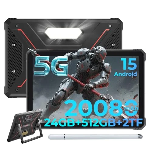 Tijdelijke aanbieding: HOTWAV R9 Ultra 5G 2025 Outdoor tablet, waterdichte tablet met pen, Android 15, 11" 2K FHD+ Rugged tablets 24GB +512GB + 2TB, 20080mAh 20W Quick-Charge, 64MP + 16MP IP68/IP69K, Dual SIM/5G WiFi/GPS van 298.98 EUR naar 298.98 EUR (korting 0%)