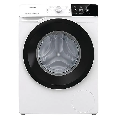 Hisense W90141GEVM Lavatrice a Carica Frontale, 9kg, 1400 RPM, Inverter, Vapore, Bianca, Nuova Classe Energetica B