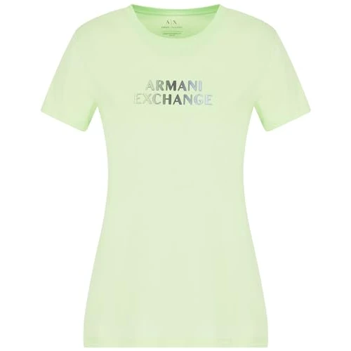 Offerta a tempo: Armani Exchange Ombre Metallic Logo Cotton Jersey T-Shirt, Agave, M Donna — 41% da 55,00 € a 32,34 €