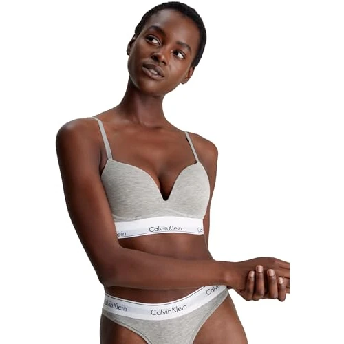 Oferta limitada: Calvin Klein Sujetador para Mujer Push-Up Plunge con Aros, Gris (Grey Heather), 80D de 49.90 EUR a 24.00 EUR (ahorro 52%)