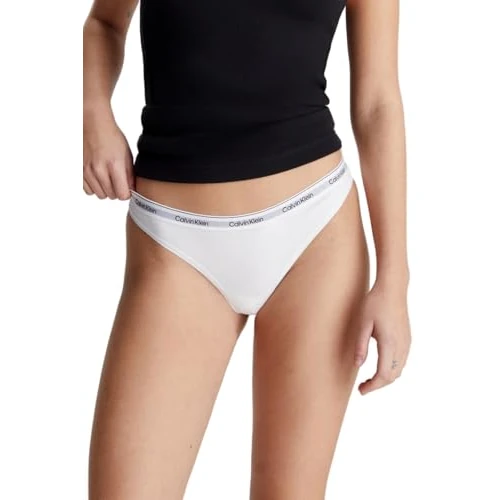 Calvin Klein Strings Femme Lot de 3 Modern Logo Tangas, Blanc (White/White/White), M