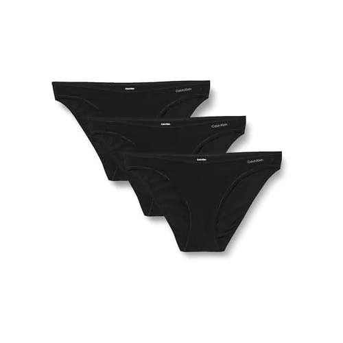 Beperkte aanbieding: Calvin Klein Dames bikini vorm slip stretch katoen Pack van 3, Zwart (zwart/zwart/zwart), M van 38.35 EUR naar 38.35 EUR (besparing 0%)