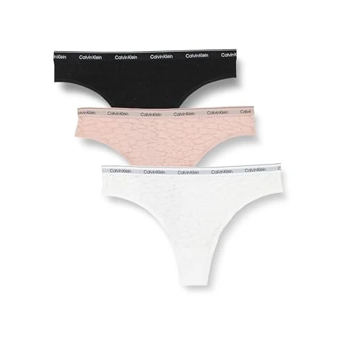 Calvin Klein 3-pack lage taille Braziliaanse slips voor dames, Veelkleurig (Zwart/Wit/Ingetogen), XXL grote maten